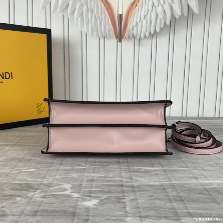 Cheap Fendi Bag Calf Peekaboo Mini In Leather Cherry Cut 0715